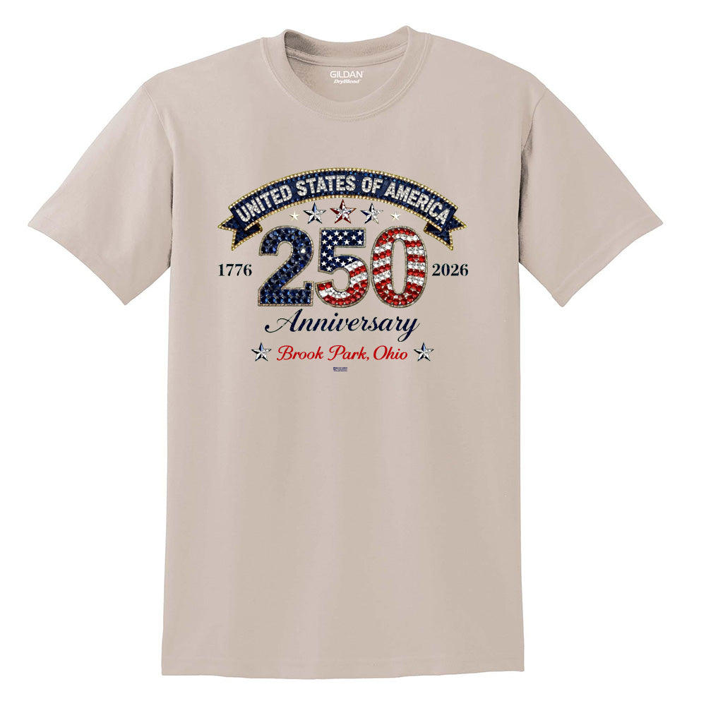 USA 250 Anniversary Printed Jeweled Brook Park Tee