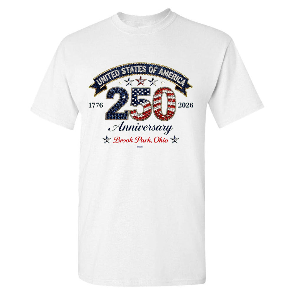 USA 250 Anniversary Printed Jeweled Brook Park Tee